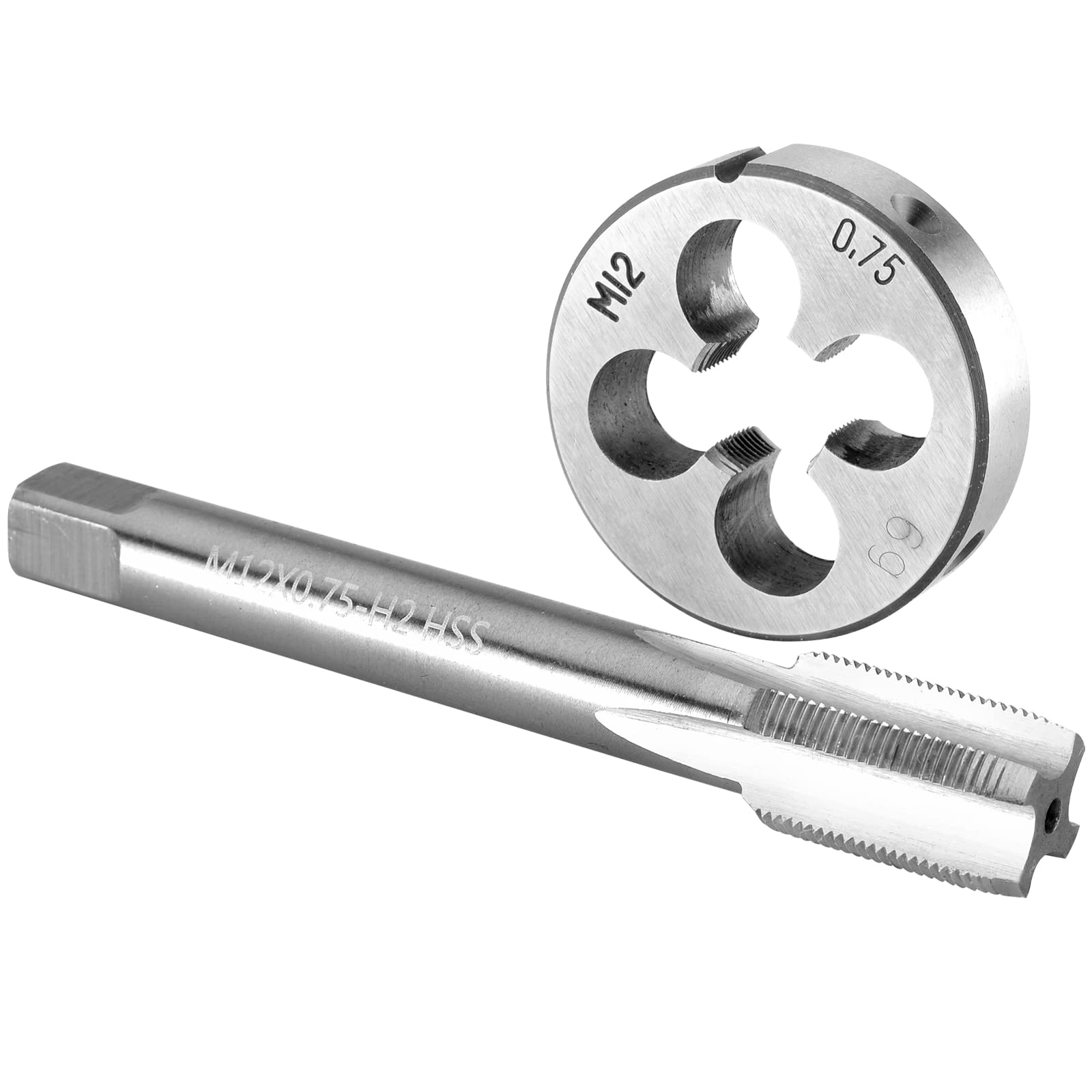 Burkit M12 X 0.75 Tap and Die Set, M12 x 0.75