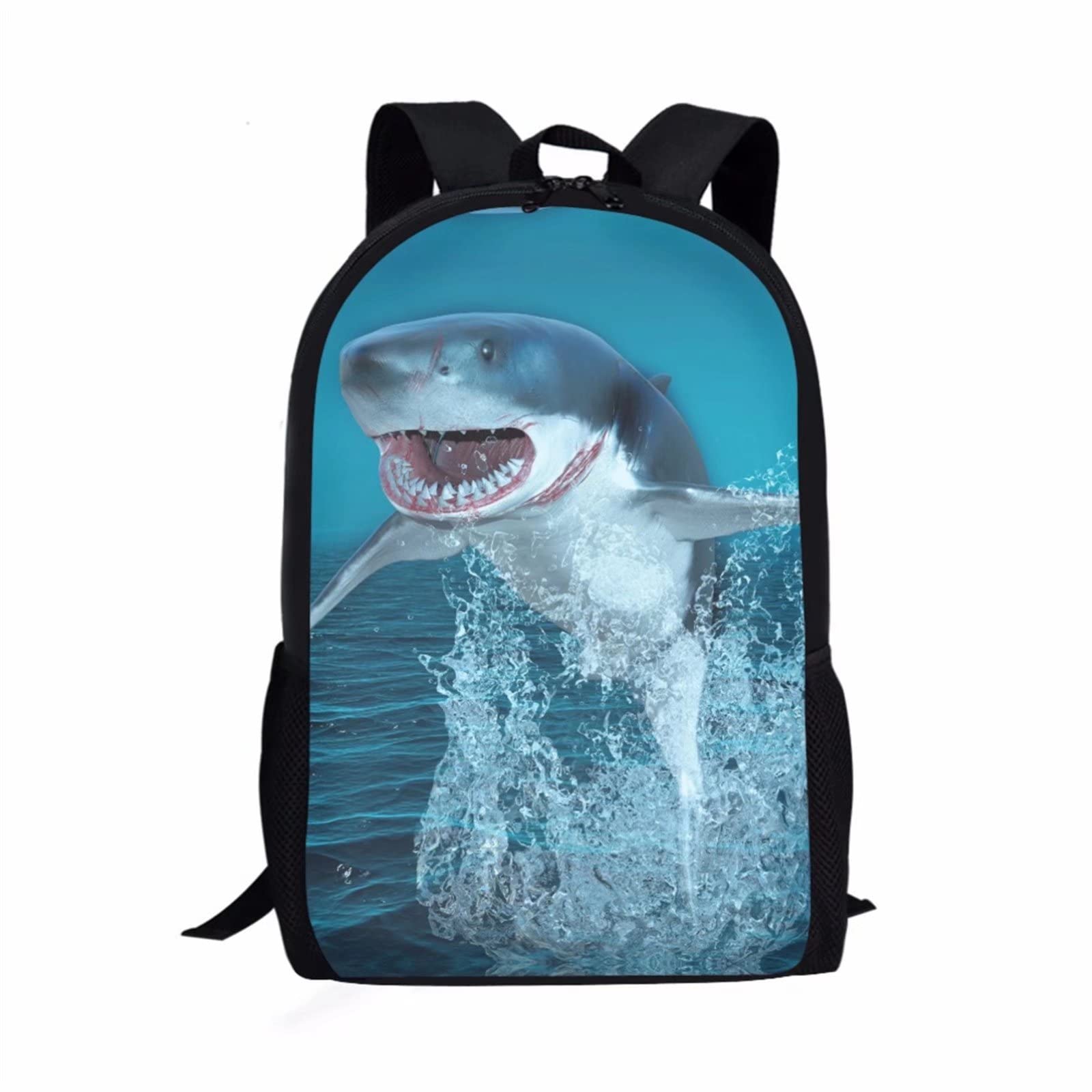 BYCHECAR Shark School Backpack Boys School Bag Kids Rucksack Ocean Childs Back Pack Bookbag Primary Student Daypack Schoolbag — image 1