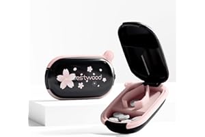 HyJeryty Black Small Pill Cutter and Splitter with Centering Device, Cuts Vitamins and Tablets, Portable Pill Crusher for Purse Pocket