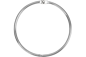 OWLKELA 4 Inch 6 Pack Jumbo Binder Rings, Extra Large Loose Leaf Book Ring with Metal Nickel Plated for Index Cards, Keychain, School, Home, Office, DIY Craft, Silver