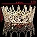 FUMUD High End Women Tiara Austrian Rhinestone Queen Crown luxurious Bride Hairband hair ornaments Wedding Party Accessories 2.9'' (Gold)