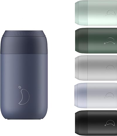 Chillys Series 2 Coffee Cup 340ml Whale Blue Double Walled Vacuum