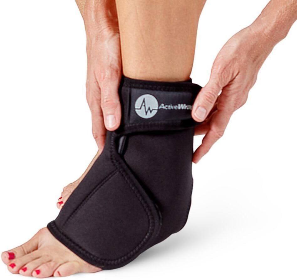 Ankle & Foot Hot / Cold Therapy Wrap Size LG / XL – Great for Treating Sprained Ankles, Swelling Feet, Achilles Tendinitis, and Arthritis Relief – Hot / Cold Gel Packs Included