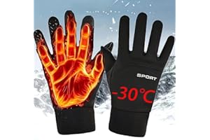 Men's Winter Thermal Gloves - Touchscreen Compatible with Adjustable Wrist Strap for Cycling, Skiing, Motorcycle & Outdoor Sp