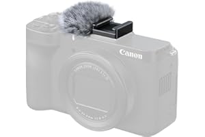 SMALLRIG PowerShot V1 Furry Windscreen, Cold Shoe Adapter with Wind Muff Windshield for Canon PowerShot V1, Wind Furry Noise-