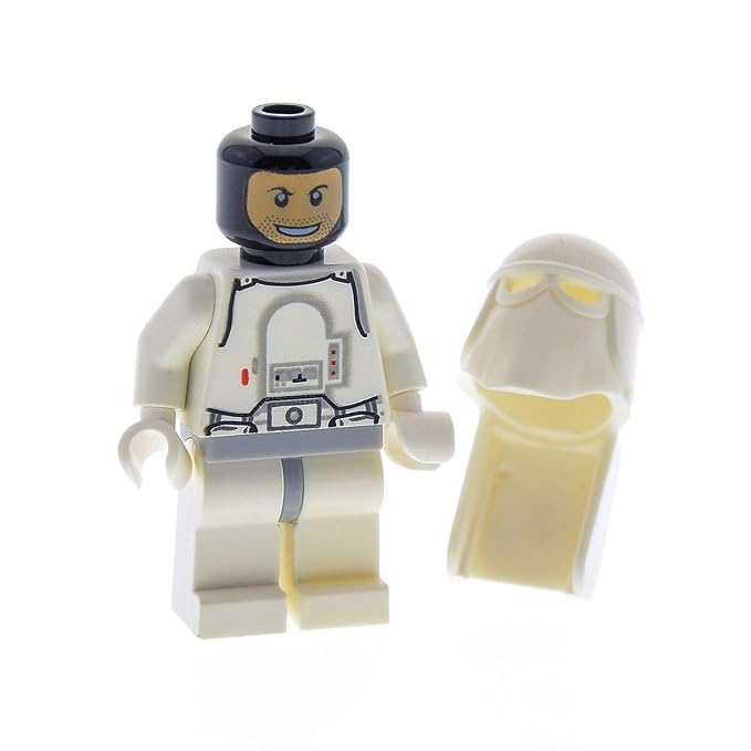 Bausteine gebraucht 1 x Lego System Figur Star Wars Snowtrooper Weiss Hüfte hell grau Kopf schwarz mit Gesicht Schnee Helm We