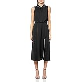 KARL LAGERFELD Womens Thigh Slit Sleeveless Mock Neck Midi Dress
