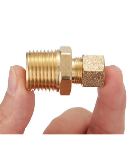 5-Pack Brass Air Brake Fittings - 3/8" OD Tube X 1/4" Male NPT, DOT Approved, With Nut & Sleeve - View #3