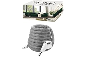 Vacuum Specialists Central Vacuum Air Hose | 40 Feet Low Voltage 24 V On/Off Hose Operates Non-Electri Attachments & Knitted 