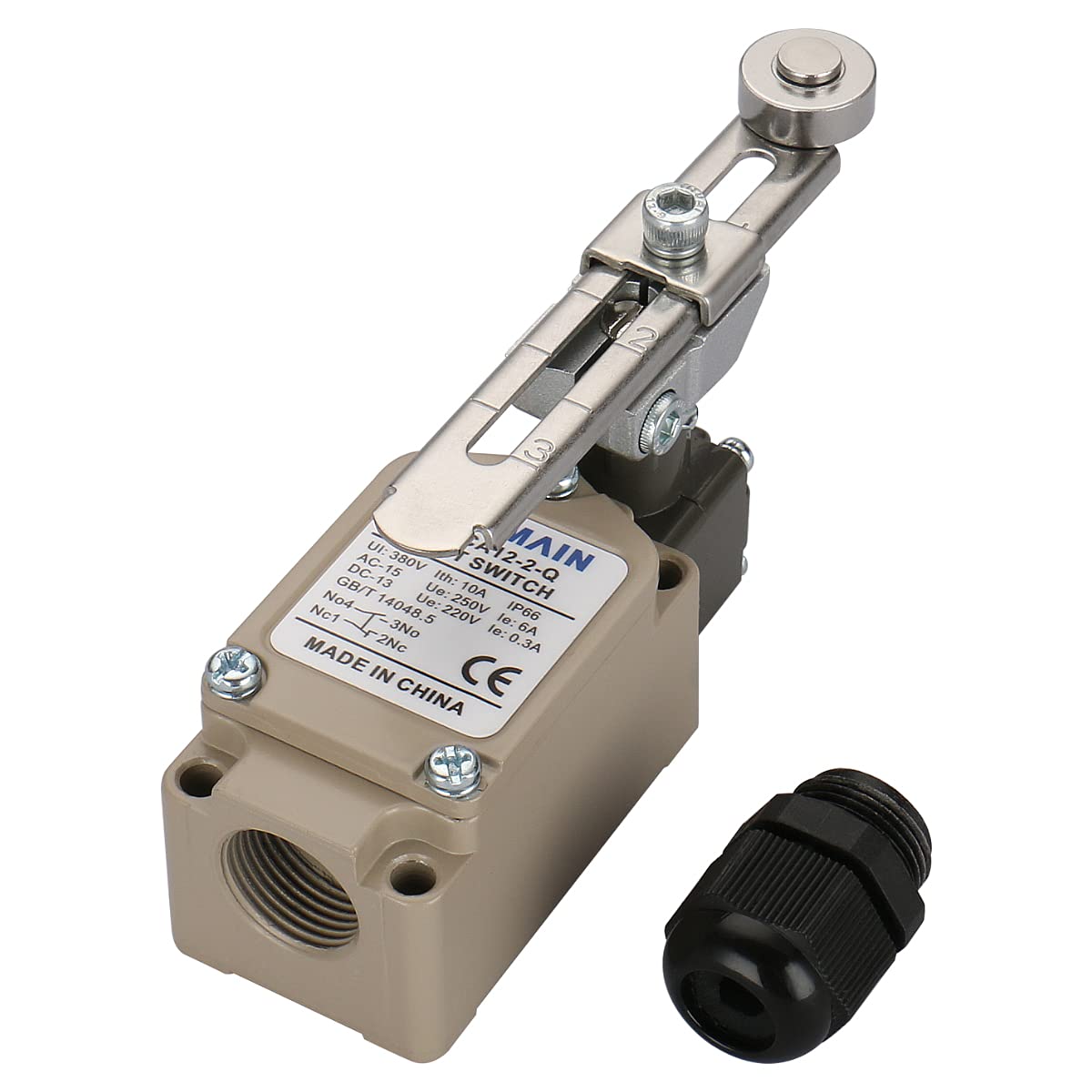 ルワー Adjustable Rotary Roller Lever Limit switch WLCA12-2-Q Momentary