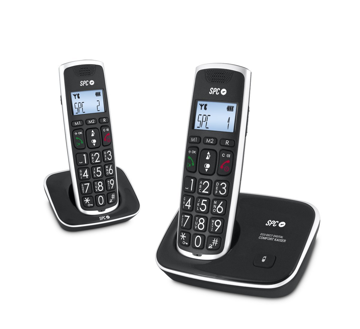 teléfono duo teclas grandes compatible audífono negro