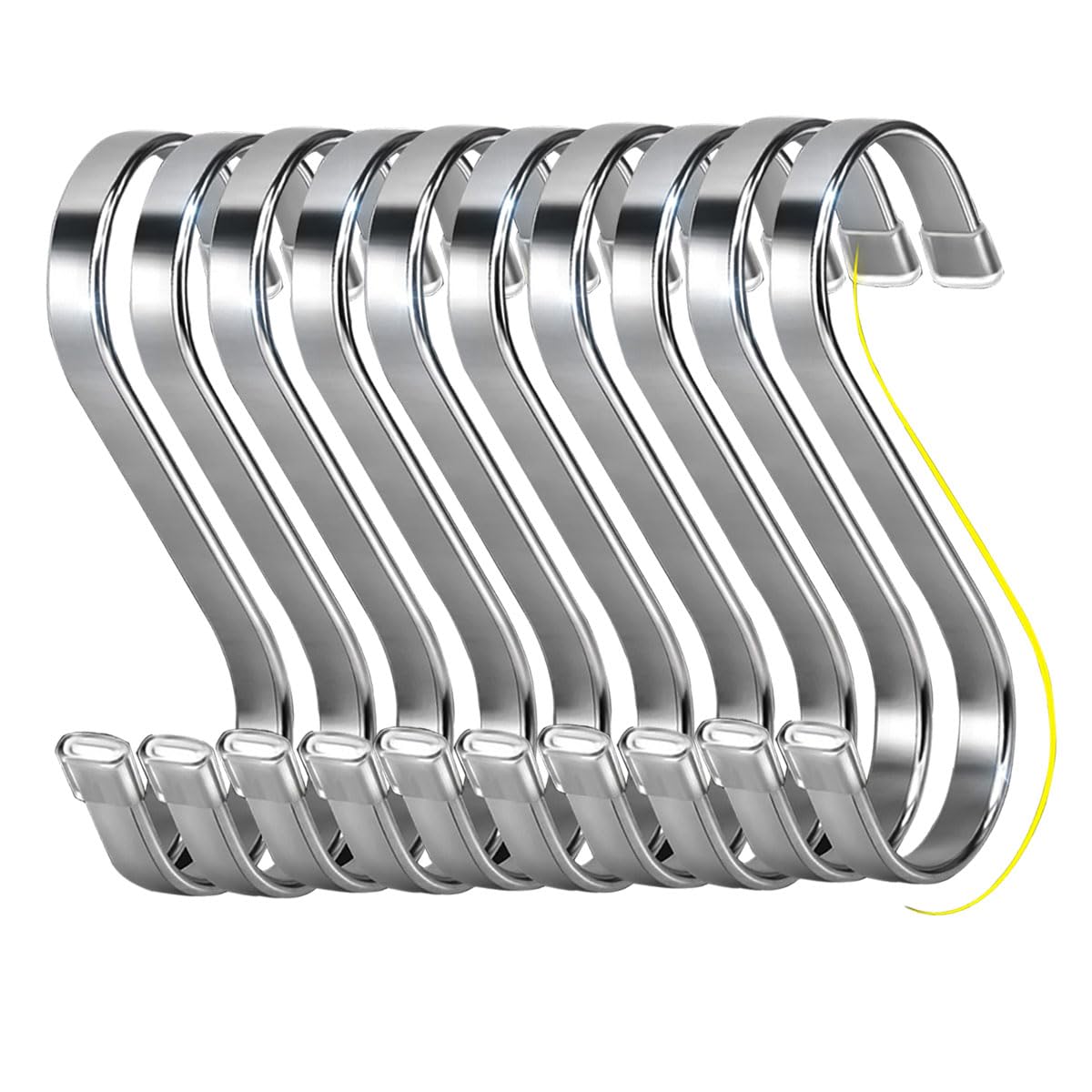 WEERSTONE 18 Pack S Hooks Stainless Steel S Shaped Hooks Heavy Duty Metal Hooks for Kitchen Utensils Office Bathroom Closet Workshop Garage Office Household Home Essential (7.5CM)