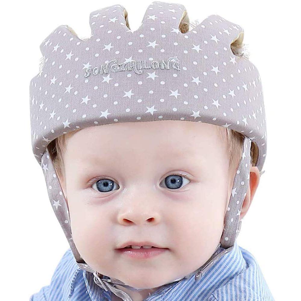 IULONEE Helmets for Toddler, Baby Helmet Toddler Protective Hat Adjustable Baby Head Protector for Infant Walking Crawling Snow Grey