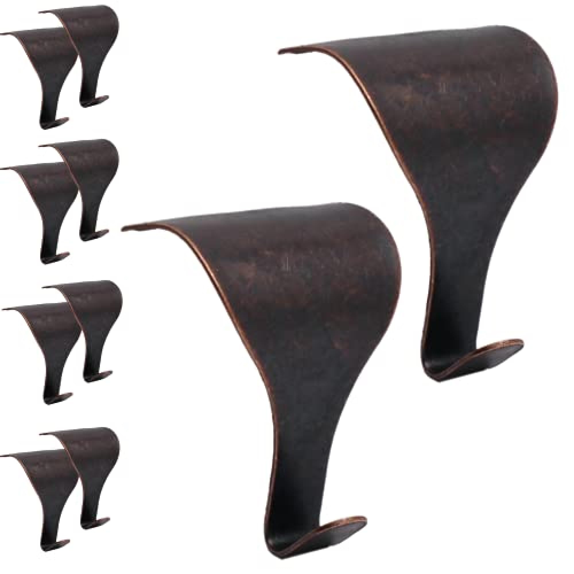 EAI Moulding Hook for Dado Picture Rail - 3.2 x 4.8cm, Pack of 10 | Bronze-Plated Moulding Picture Rail Hook to Hang Picture Frames & Protect Walls | Home Decor