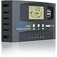 POWERWIN MPPT 50A 12V 24V Solar Controller Solar Charge Regulator with Adjustable LCD Display Dual USB Solar Panel Regulator for LiFePO4 Battery Lithium Battery