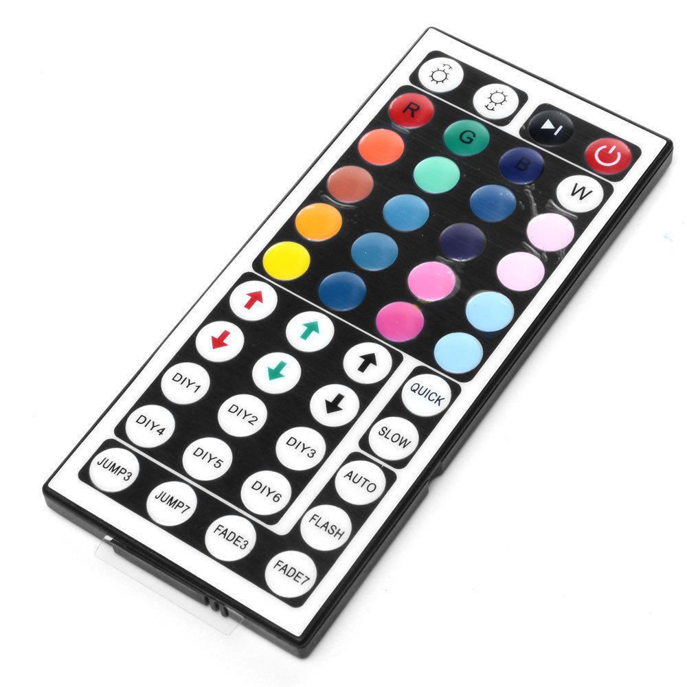 ABCOnline LED Strip Lights, 5M RGB 3528 Color Changing Rope Lights Non Waterproof LED SMD Strip Light Kit+44 Key IR Remote Controller (5M, Colorful)