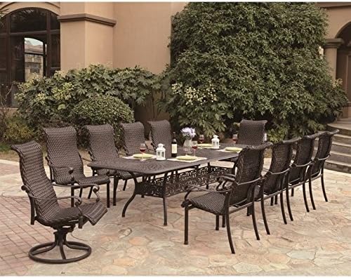 Amazon Com Darlee Victoria 11 Piece Wicker Patio Dining Set In