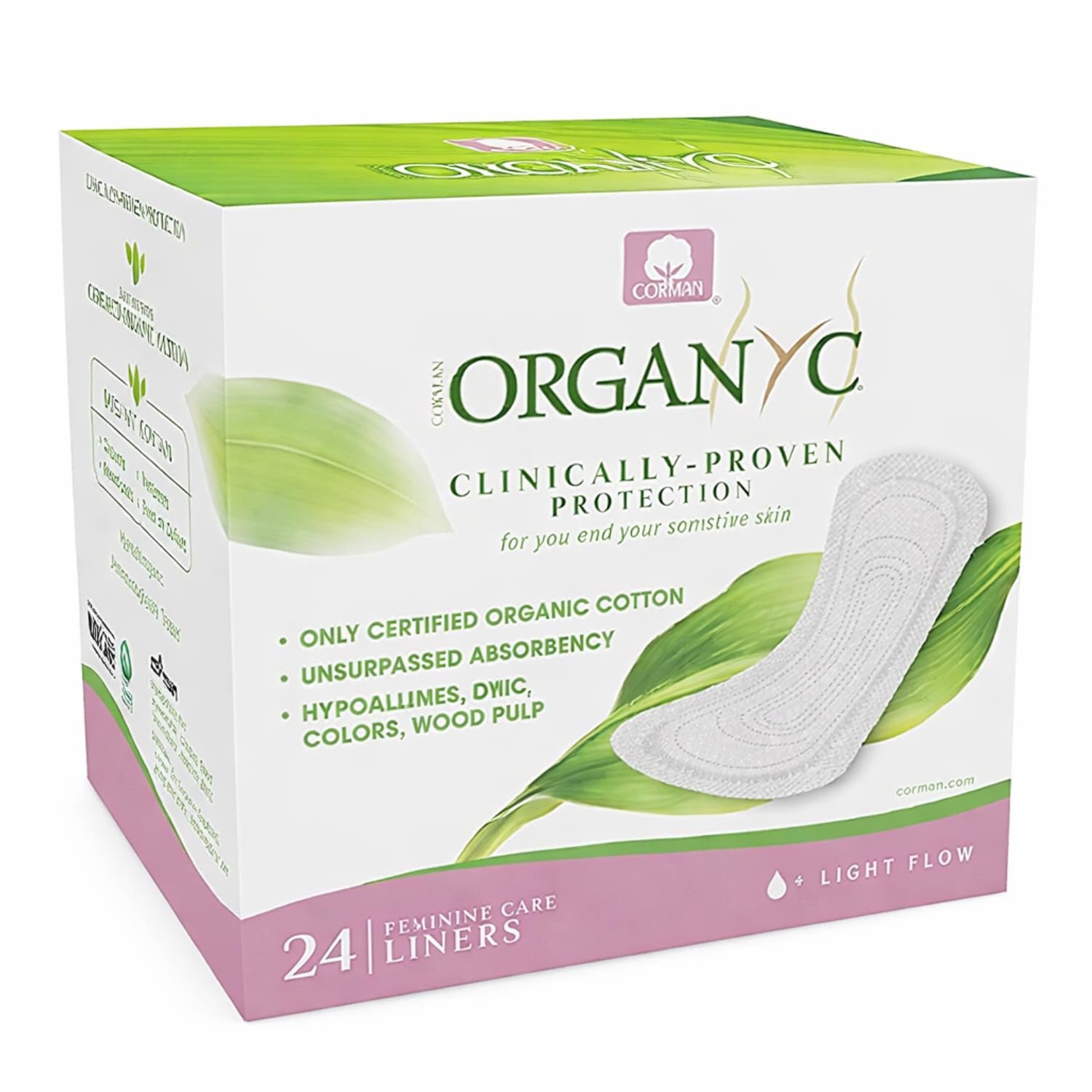 Organyc Sanitary Towels made from 100% Organic Cotton, 4-Pack (4 x 24)
