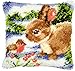 Beyond Your Thoughts Latch Hook Kits for DIY Throw Pillow Cover Sofa Cushion Cover Rabbit with Pattern Printed 16X16 inch BZ870