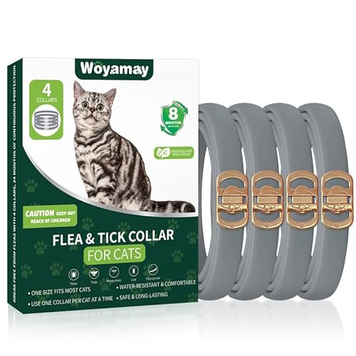 Pack Flea Collar for Cats, Adjustable Flea and Tick Collar for