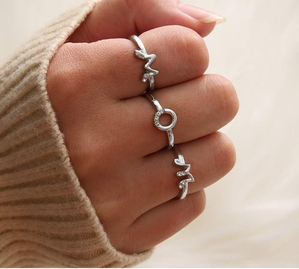 BERYUAN Personalized Rose Gold Initial Letter Ring A-Z Ring Open Ring Mom Gift Gift For Her Thanksgiving Gift Adjustable Handmade Single Ring (Letter J)