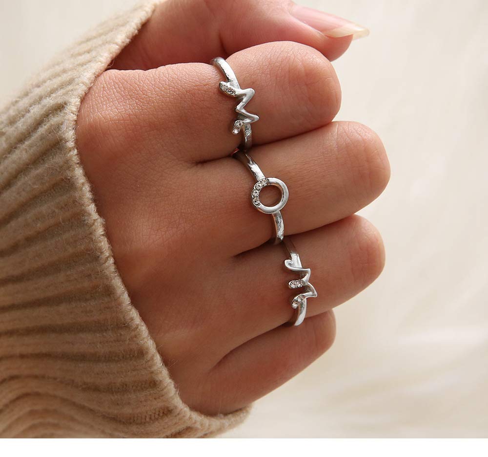 BERYUAN Personalized Rose Gold Initial Letter Ring A-Z Ring Open Ring Mom Gift Gift For Her Thanksgiving Gift Adjustable Handmade Single Ring (Letter J)