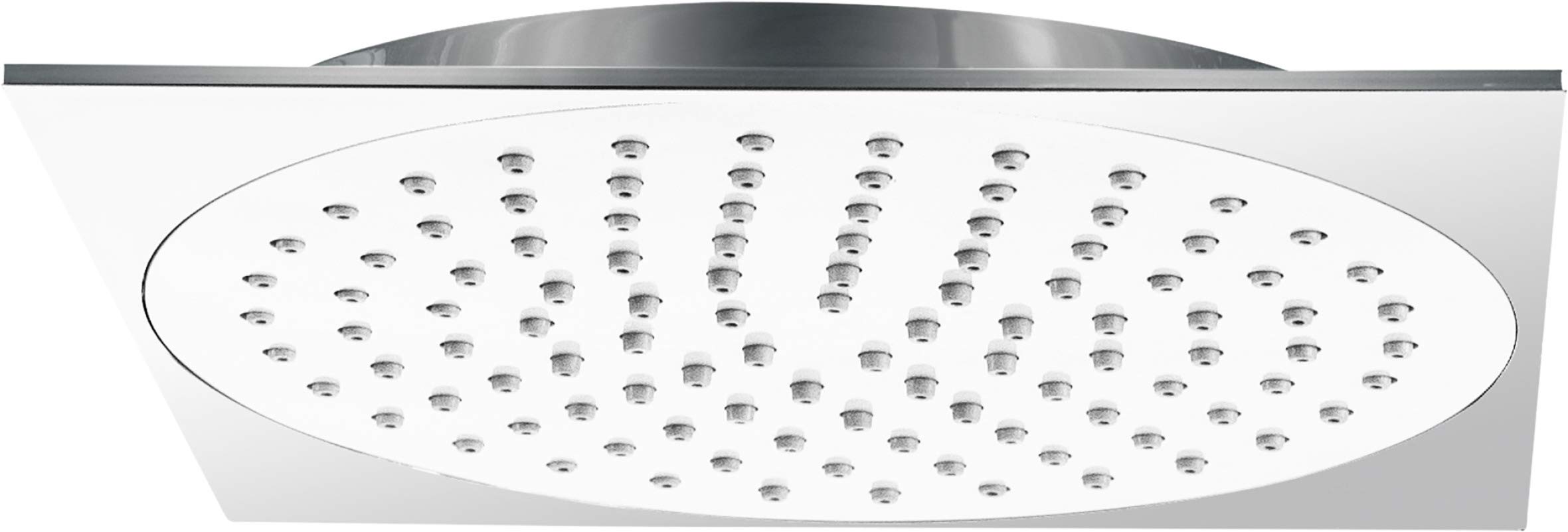 Cornat Style Shower Head 238 mm Head Diameter 1 Jet Type with Ball Joint and Anti-Limescale Nozzles Chrome-Plated/Shower Head/Rain Shower/Built-in Shower Head, TECBW3404