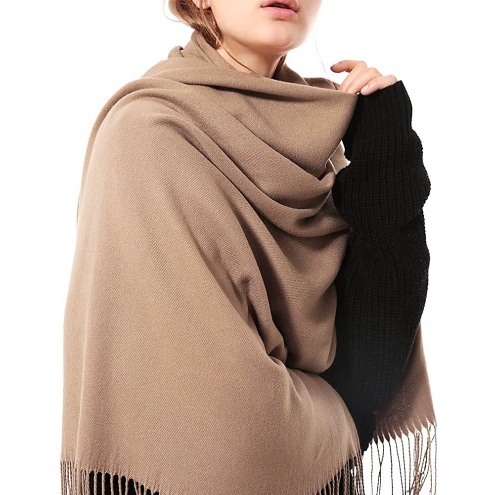 FURTALK Womens Scarf Ladies Pashmina Shawls and Wraps Large Soft Warm Blanket for Gifts Winter, Khaki