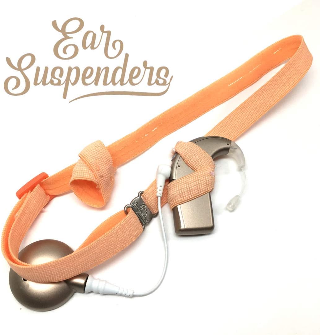Ear Suspenders Headband for Cochlear Implant Retention (Peach)
