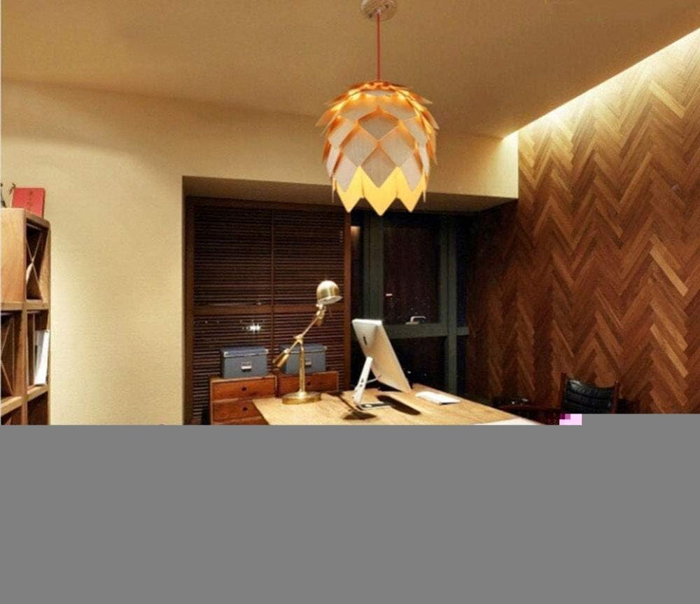 NIYAYADE Pine Cone Shape Wood Lampshade Chandelier Modern Simplicity Design Restaurant Cafe Hotel Porch Aisle Study Creative Pendant Lamp Living Room Bedroom Droplight-42CM,28cm