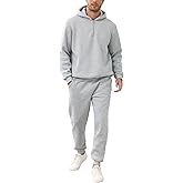 JIHUILAI Men Track Suits 2 Piece Set Quarter Zip Hoodie Sweatpants Jogging Suits Causal Athletic Men's Sweatsuits