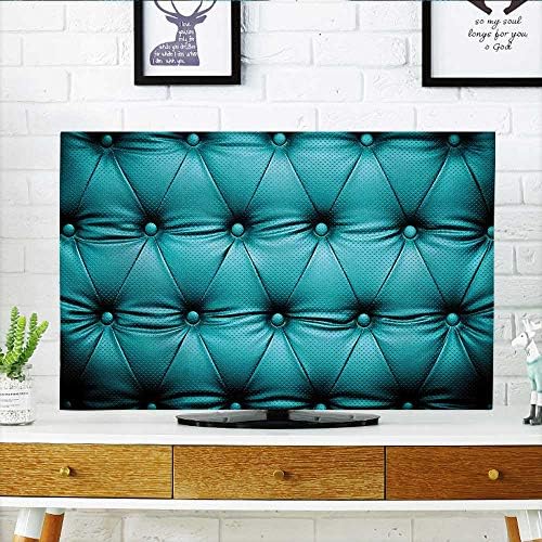 Jiahonghome Cord Cover for Wall Mounted tv Collection Buttoned Couch Sofa Bed Headboard Leather Cover Luxurious Upholstery Art Dark Teal Cover Mounted tv W36 x H60 INCH/TV 65"