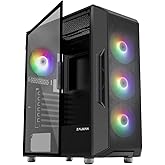 Zalman i3 NEO ATX Mid Tower Gaming PC Case - 4 x 120mm Fixed RGB Fans Preinstalled - Mesh Front Panel for High Airflow - Temp