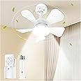 NBKLS Ceiling Fans with Lights and Remote, Quiet Ceiling Fans with 5 Blades, 3 Color LED Dimmable, Low Profile Ceiling Fan with Light for Bedroom, Garage, Kitchen, Living Room, Patio