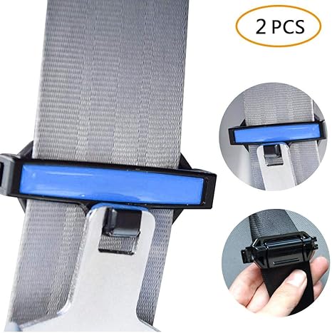 Kobwa Auto Sicherheitsgurt Tension Einstellknopf Sicherheitsgurt Clips Trager Verstellbar Sperren Schnallen Blau Amazon De Kuche Haushalt