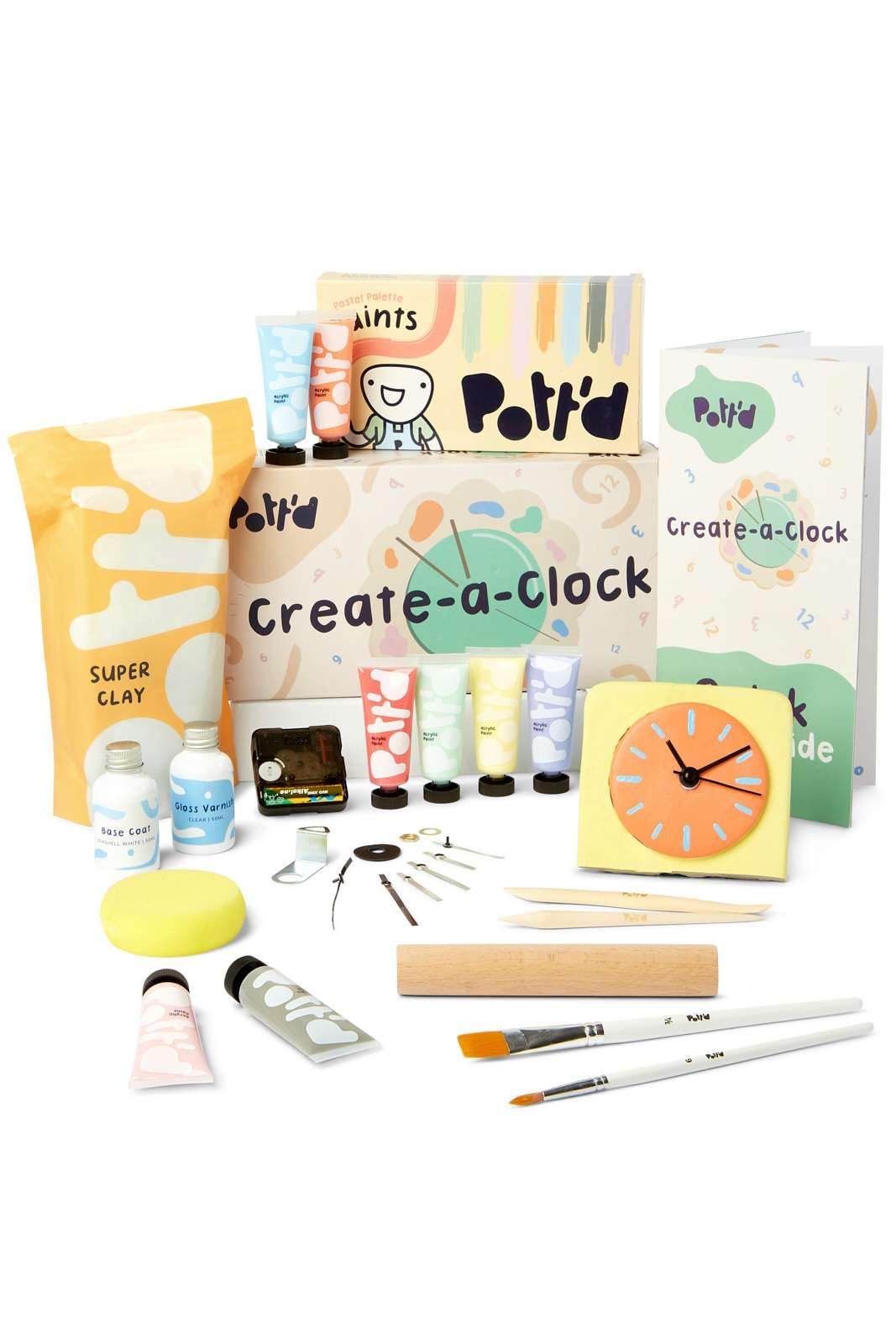 Pott'd Mini Pottery Kits | Air Dry Clay Pottery Kit for Adults | Includes Paints, Brushes, and Potters Tools | Free Online Step-by-Step Tutorial | Perfect for Beginners | Bring The Studio to Your Home — image 1