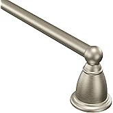 Moen Brantford Brushed Nickel 24-Inch Single Bathroom Towel Bar, Traditional Wall Mounted Towel Hanger, YB2224BN