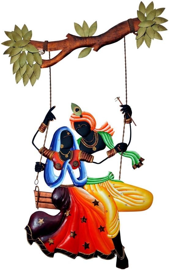 IndoRoots Radha krishna under Jhula wall Hanging