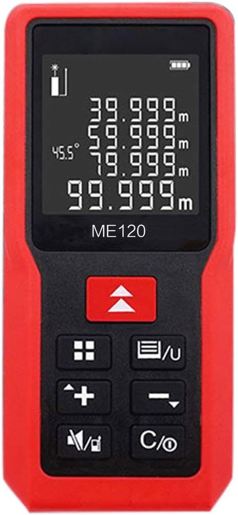 120M Laser Rangefinder Distance Finder Measure Devices Ruler Test Tool Build (Colour: Black)