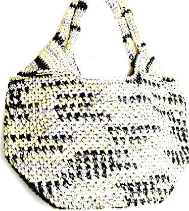 FLORA BELLA RAFFIA STRAW HANDBAG MULTI COLORED BEIGE / NAVY / PURPLE TOTE