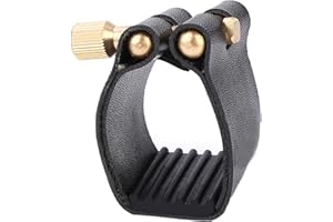 Saxophone Ligature, Sax Mouthpiece Cap Cover with Ligature Fastener for Saxophone Bakelite Mouthpiece Tenor