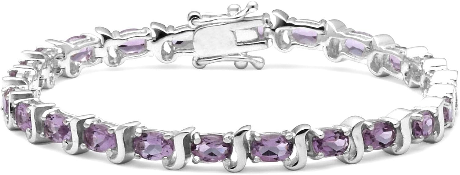 Amethyst Tennis Bracelet, Silver, 19cm Length, Model 8.22.5502 Amazon.co.uk Jewellery