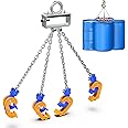 WowDIY Chain Drum Lifter - 4000 lbs Capacity - Suitable for Blue Plastic and Metal Drums (Enhanced Version 4 Hooks)