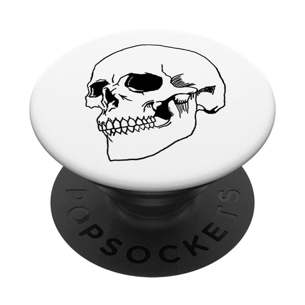Spooky Cute Skull Punk Pastel Goth Skeleton Aesthetic White PopSockets PopGrip: Swappable Grip for Phones & Tablets