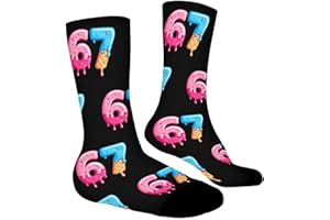67 Meme Kids Socks Ice Cream Drips Design Tube Socks Six Seven Printed Athletic Baseball Stockings for Boys Girls 7-12 Y