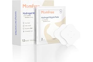 MOMFREE Hydrogel Soothing Gel Pads for Breastfeeding: Breast Pads Reusable for Instant Pain Relief | Provides Cooling Effect | Healing Nipples - 12 Packs(24 Count)