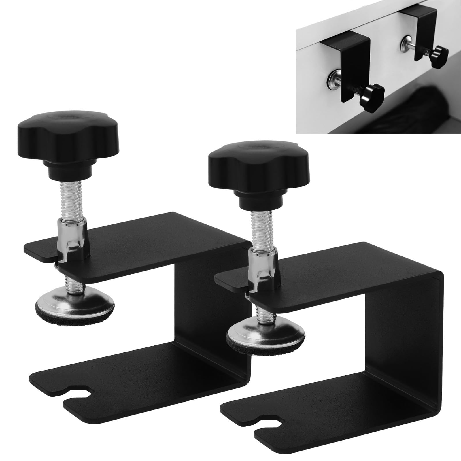 Omninmo 2pcs C Clamp Universal Jig Clamp Heavy Duty Furniture Steel Drawer Front Installation Wood Clamps for Easy Fast Furniture Installation, Tables Desk Mount, Desktop Mount Holder — image 1