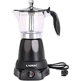 LAOION Cuban Coffee Maker, 6 or 3cup Electric Espresso Coffee Maker | Portable Cafeteras Electricas Modernas, Electric Moka Pot with Detachable Base &amp; Overheat Protection, Coffee Gift