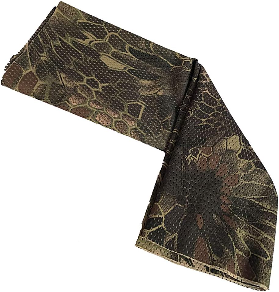 Wisdom Leaves Tactical Scarf Camo Scarf Breathable Perforated Camouflage Pattern Rectangle Headband for War Game Sports Outdoor Activities