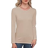 Smile Fish Women Crewneck Loose Fit Shirt Long Sleeve Casual T Shirts Basic Top Tees